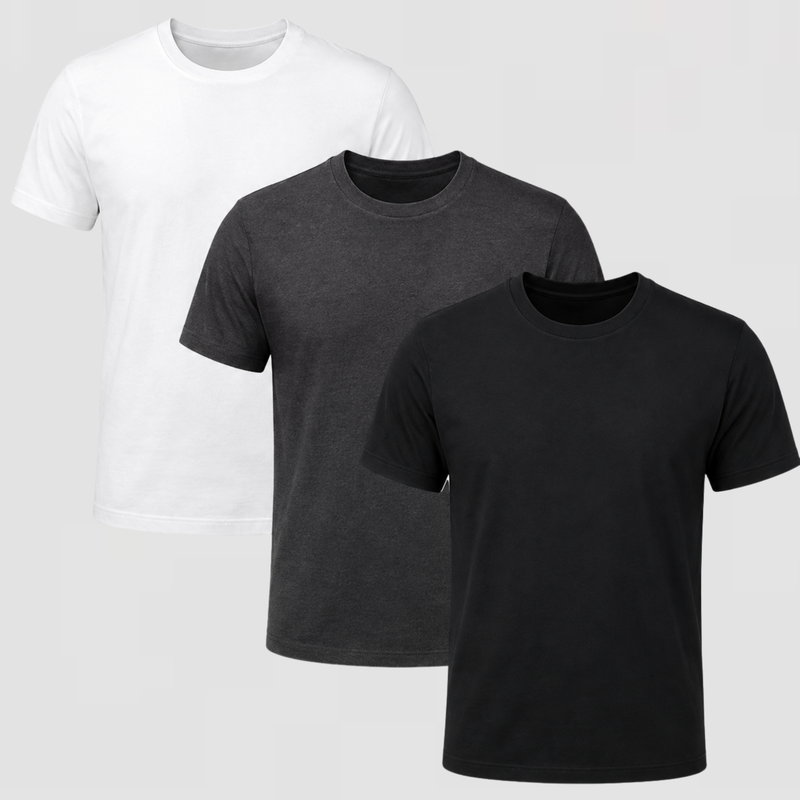 Boys’ Round Neck T-Shirts – 3 Pack