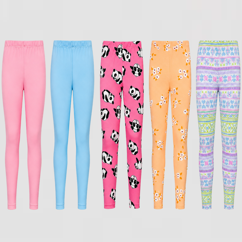 Girls’ Stretch Leggings – 5 Pack
