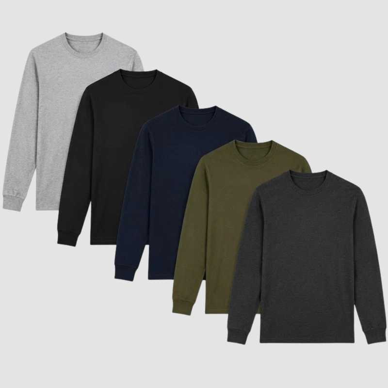 Men’s Long Sleeve T-Shirts – 5 Pack