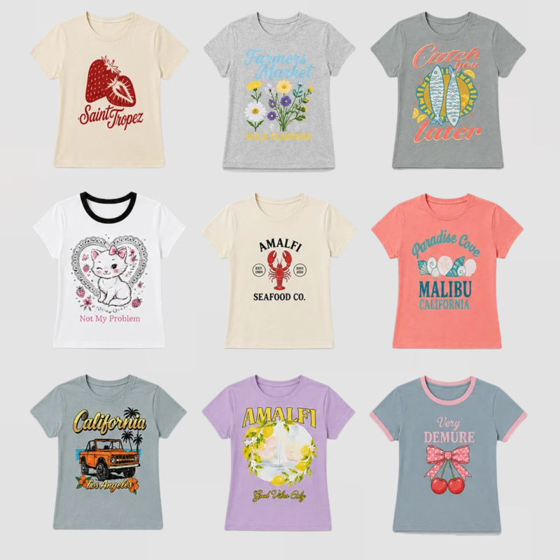Women’s Graphic T-Shirts – 9 Pack