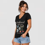 Women’s Graphic V-Neck T-Shirt – Single Pack