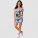 Women’s Graphic V-Neck T-Shirt – Single Pack